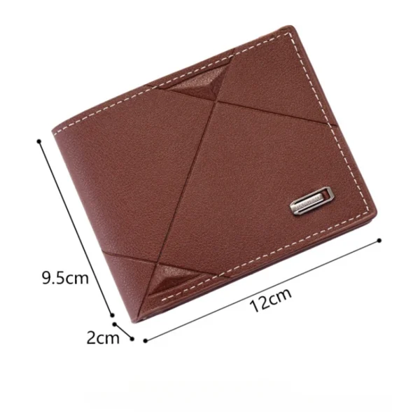 Men Short Bifold Faux Leather Masculina Billetera Credit ID Card Holder Wallet Billfold Purse Clutch Solid Hombre Business Slim - Image 5