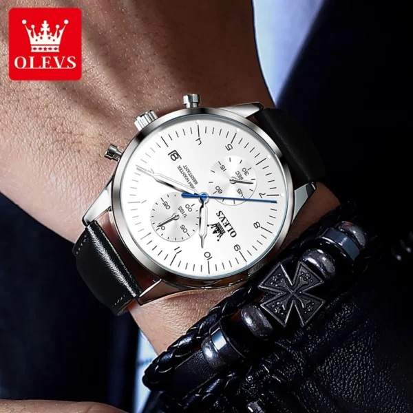 OLEVS Original Men's Watches Top Brand Chronograph Quartz Watch for Men Waterproof Luminous Date Male Wristwatch Casual Luxury - Image 2