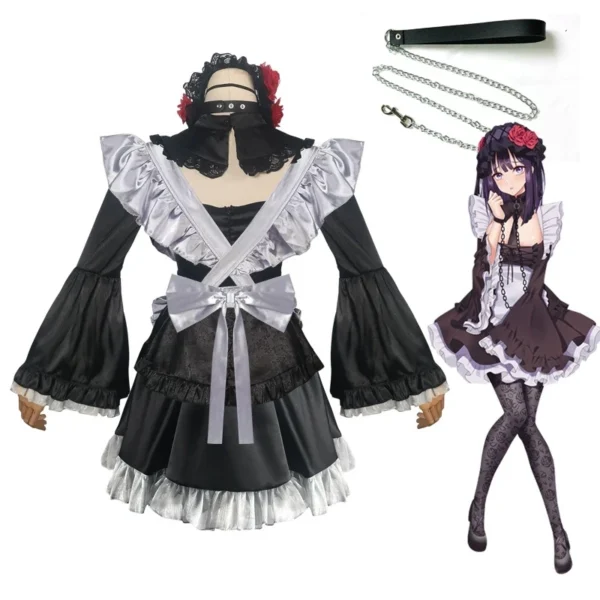 Anime My Dress Up Darling Girl Cosplay Costume Marin Kitagawa Kuroe Shizuku Maid Dress Wig Suit Lolita Uniform Carnival Gift - Image 3