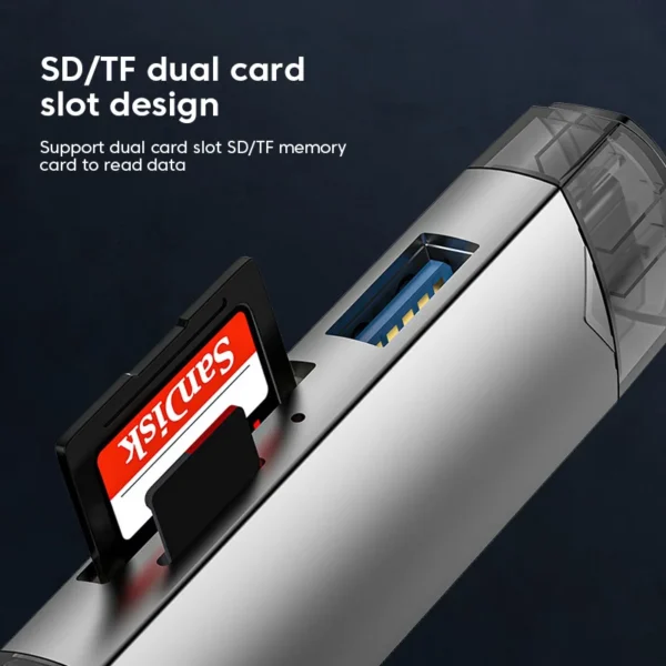 6 in 1 OTG USB Type C Card Reader U-Disk USB 3.0 Micro SD Mini Adapter SD TF USB Flash Drive Converter Mobile Phone Accessories - Image 3