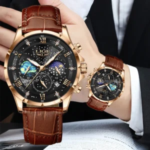 LIGE New Mens Watch Luxury 30M Waterproof Luminous Men Quartz Wristwatches Sport Military Chronograph Man Watch Montres Hommes