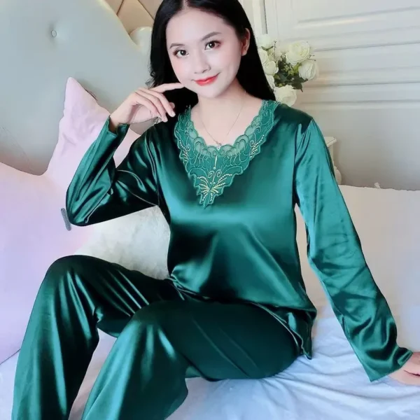 Plus Size 5XL Satin Pajamas Set Women's Pajamas with Shorts Homewear for Middle Age Women Cheap Nightwear Nighty for Ladies - Image 3