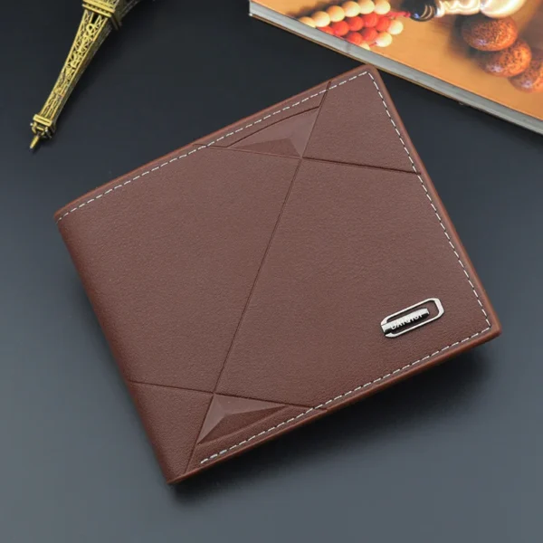 Men Short Bifold Faux Leather Masculina Billetera Credit ID Card Holder Wallet Billfold Purse Clutch Solid Hombre Business Slim - Image 6