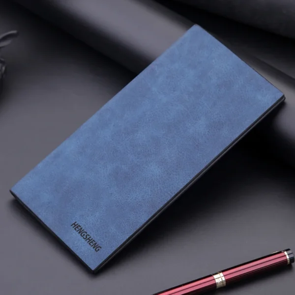 Ultra Thin Frosted PU Leather Wallet Business Men Cow Leather Anti RFID Purse Credit Card Holder Long Wallet for Men - Image 5