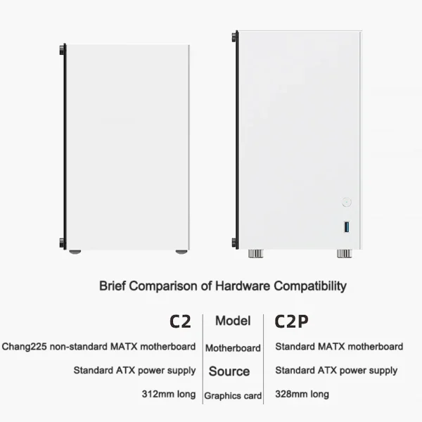 ZZAW C2 C2P M-ATX Computer Case Side Transparent MINI-ITX All Aluminum Desktop Office Small Chassis Supports Long Graphic Card - Image 4