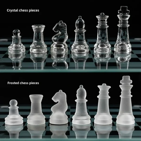 Elegant Glass Crystal Chess Set Perfect for Indoor Leisure Entertainment Puzzle Fun Ideal Gift for All Ages - Image 2
