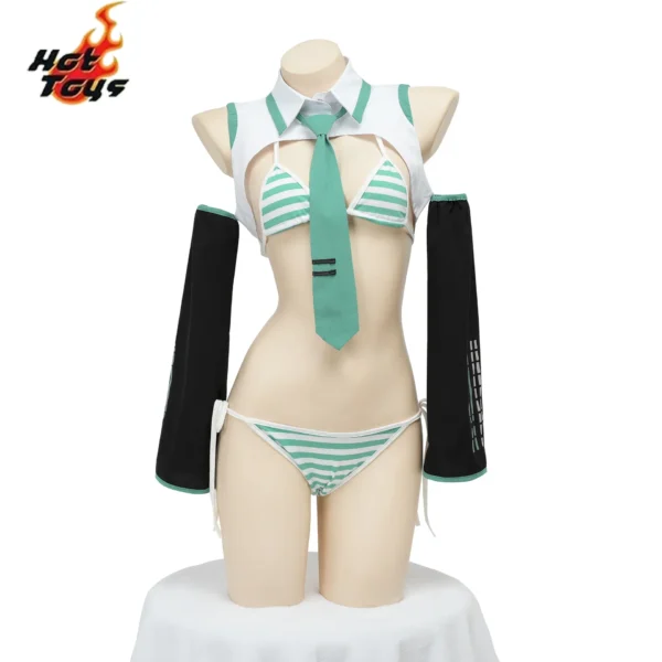 Anime Game Miku Cosplay Miku Formula Suits Cosplay Costume Girl Snow Christmas Roleplay Uniforms Bikini Set Cosplay - Image 2