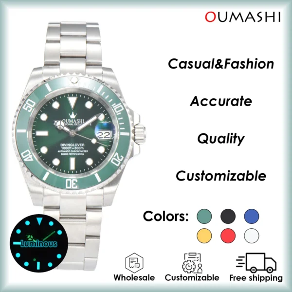 Automatic Watch 40MM Vintage Casual Chronograph Luminous Date display Waterproof Sapphire crystal Customizable NH35 Men's watch
