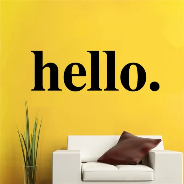 Hello Quotes Wall Sticker Vinyl Home Decor Living Room Bedroom Office Bussines Door Decals Window Decal Murals - Image 4