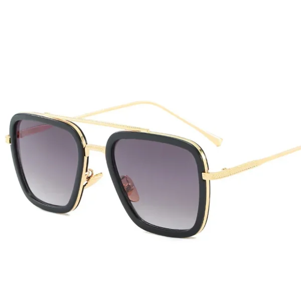 Steam Punk Tony Stark Sunglasses Men Women Fashion Square Driving Glasses Unisex Metal Frame Trendy Shades Oculos De Sol - Image 4