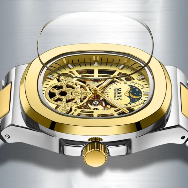 Tourbillon Skeleton Luxury Business Automatic Watch Man Square Waterproof Moon Phase reloj - Image 3